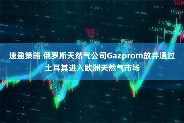 速盈策略 俄罗斯天然气公司Gazprom放弃通过土耳其进入欧洲天然气市场